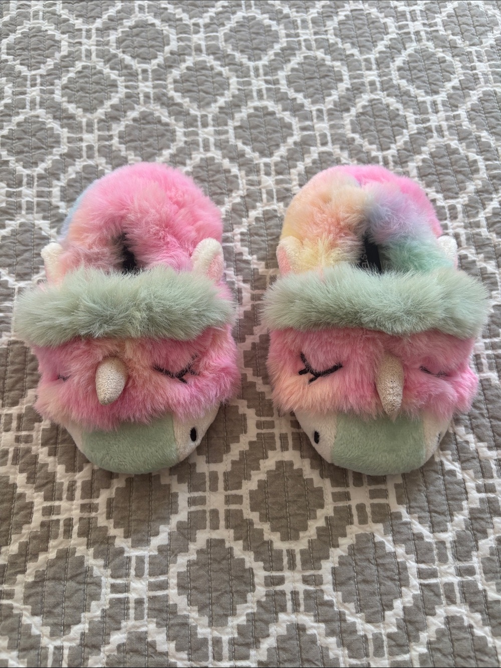 Toddler Plush Unicorn Slippers - Lands End